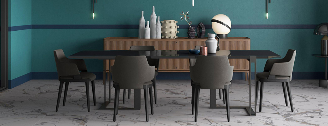 dining room with tile 